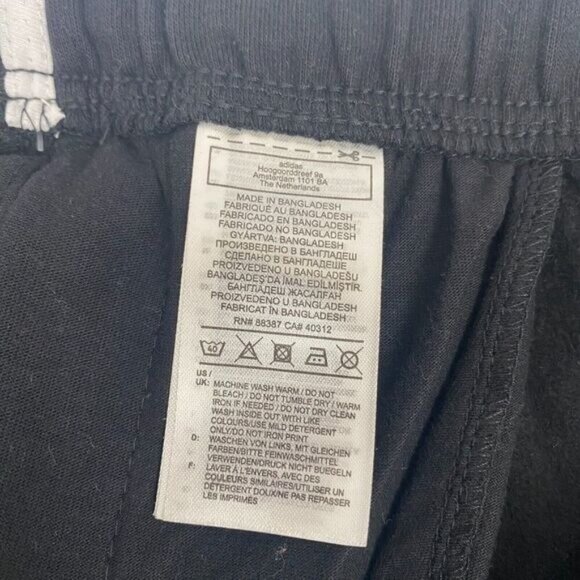 adidas Mens Essentials 3-stripes Fleece Jogger Pant Black White Size XL New - Picture 10 of 16